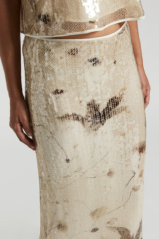 Sequined Lurex net midi skirt