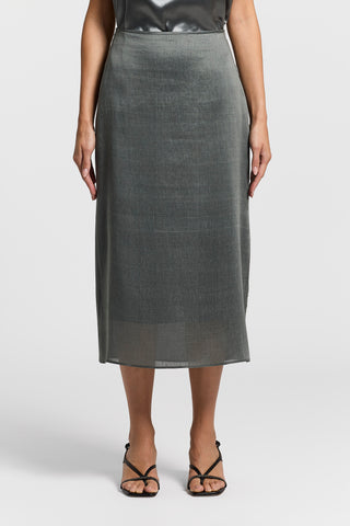 Silk linen skirt