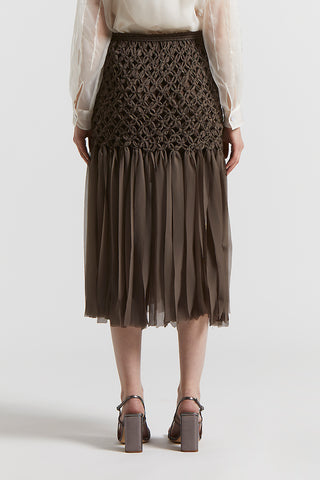 Hand-woven skirt in ultra lightweight chiffon