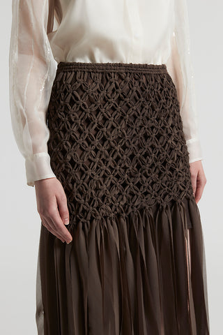 Hand-woven skirt in ultra lightweight chiffon