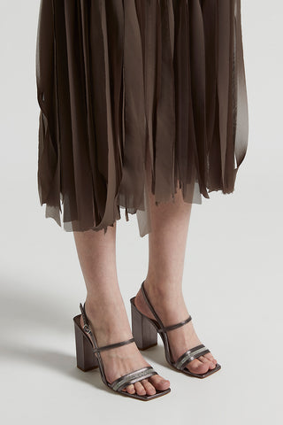 Hand-woven skirt in ultra lightweight chiffon