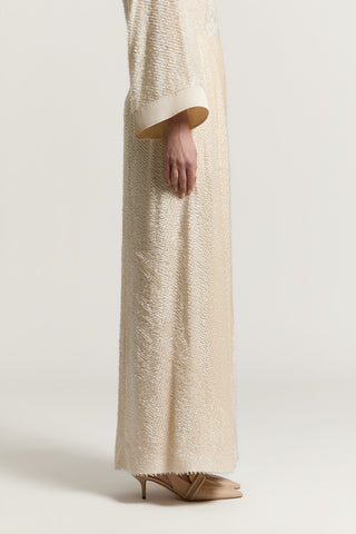 Long skirt in lightweight viscose fil coupé