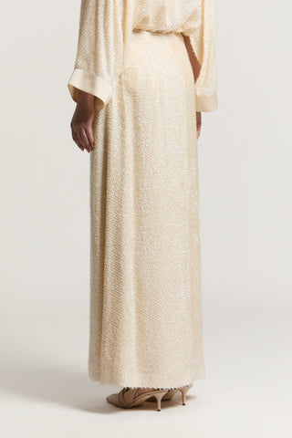 Long skirt in lightweight viscose fil coupé