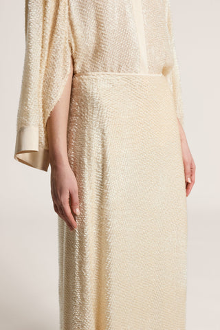Long skirt in lightweight viscose fil coupé