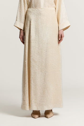 Long skirt in lightweight viscose fil coupé
