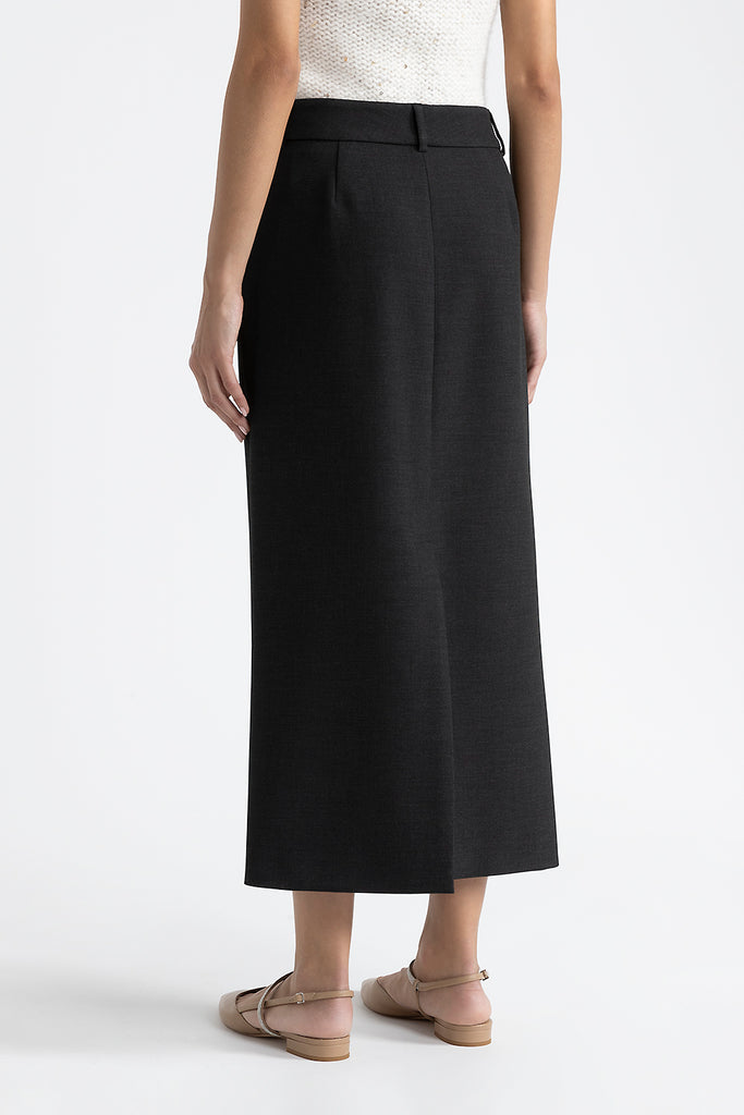 Double technical fabric long skirt  