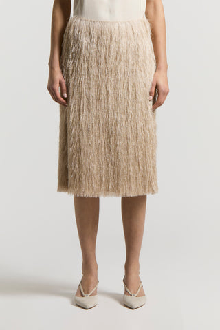 Lurex viscose fringed skirt