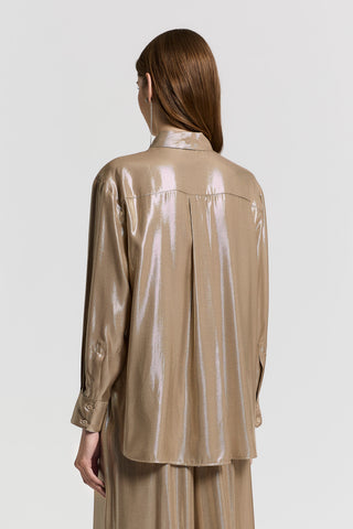 Viscose lamé twill shirt
