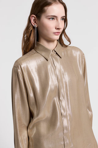 Viscose lamé twill shirt