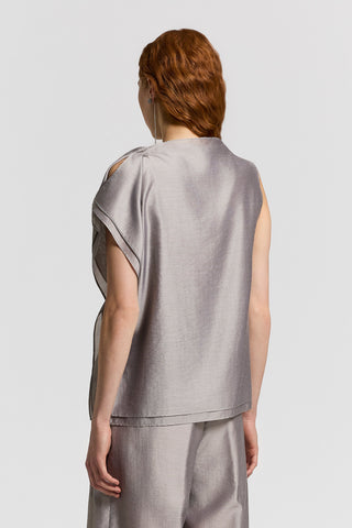 Semi-shiny organza shirt