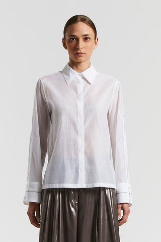 Matt silk and cotton organza shirt