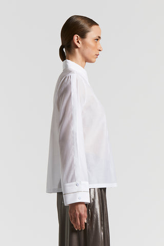 Matt silk and cotton organza shirt