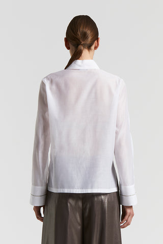 Matt silk and cotton organza shirt