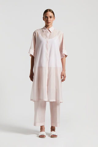 Cotton organza and silk organza midi shirt