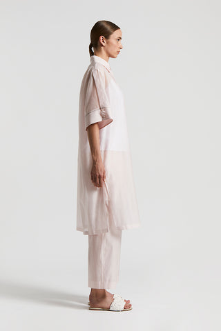 Cotton organza and silk organza midi shirt