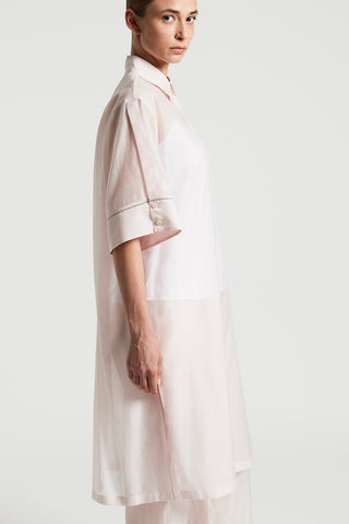 Cotton organza and silk organza midi shirt