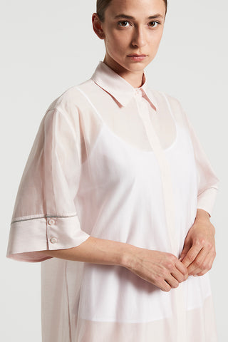 Cotton organza and silk organza midi shirt