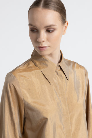 Light silk blend cropped shirt  