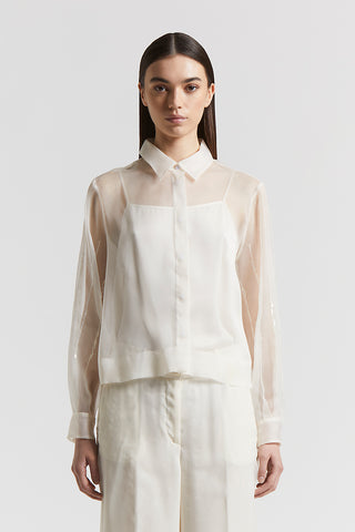 Silk-blend organza shirt