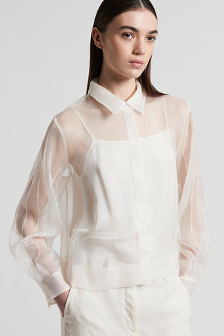 Silk-blend organza shirt