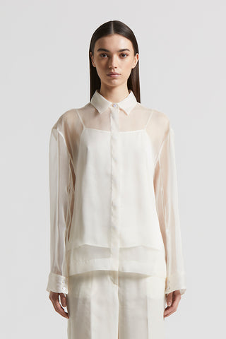 Shirt in lightweight technical silk organza