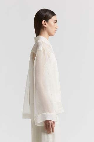 Shirt in lightweight technical silk organza