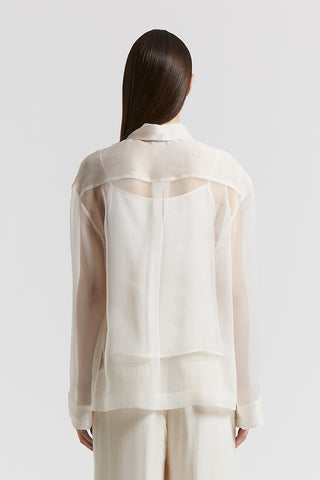 Shirt in lightweight technical silk organza