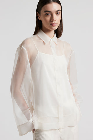 Shirt in lightweight technical silk organza