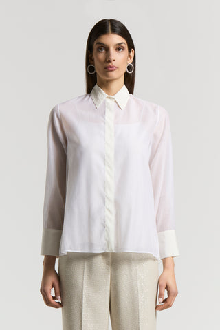 Silk-blend organdy shirt