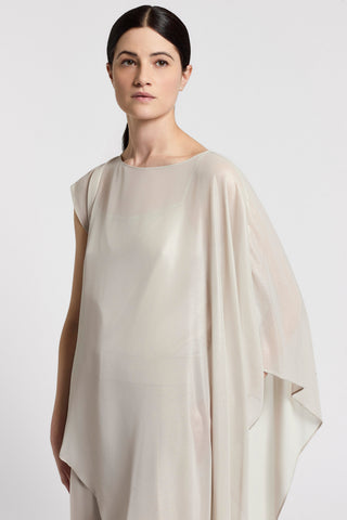 Wet-effect georgette shirt