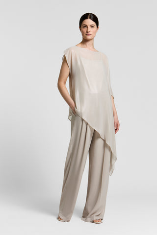 Wet-effect georgette shirt