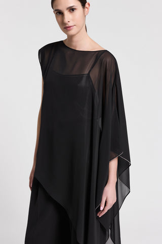 Wet-effect georgette shirt