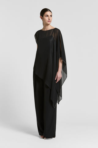 Wet-effect georgette shirt