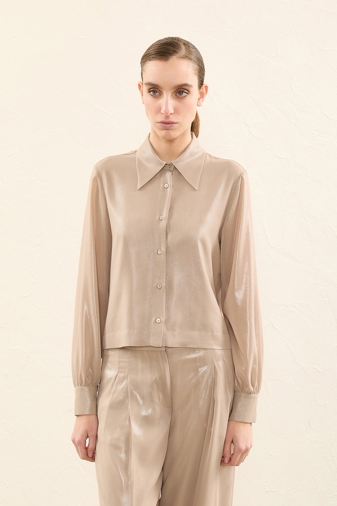 Laminated georgette shirt  