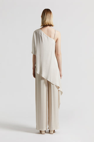 Asymmetrical viscose one-shoulder top