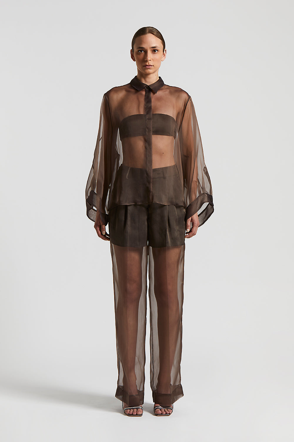 Tシャツ・カットソー PESERICO FW24 Silk crepe shirt (A06560 842) Oversize shirt in technical silk organza | Peserico