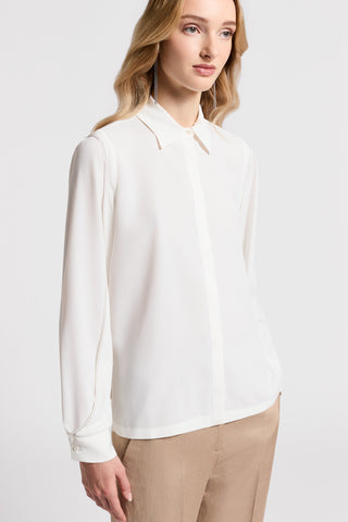 Silk-blend crepe de chine shirt