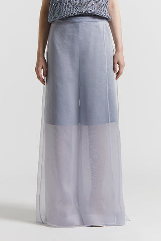 Long skirt in lightweight silk organza