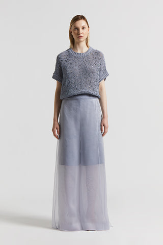 Long skirt in lightweight silk organza