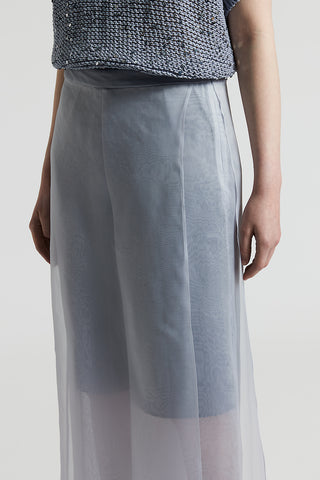 Long skirt in lightweight silk organza