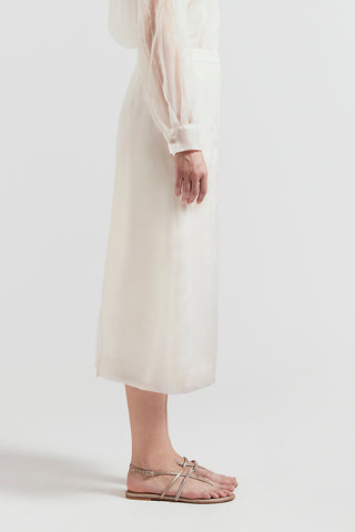 Silk organza midi skirt