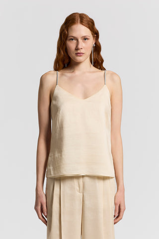 Silk linen canvas top