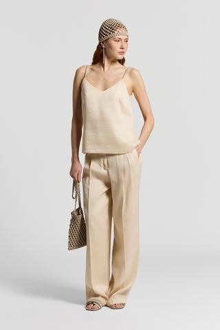Silk linen palazzo trousers