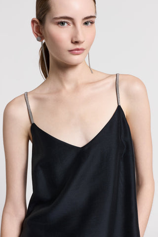 Silk linen canvas top