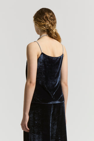 Fluid viscose velvet top
