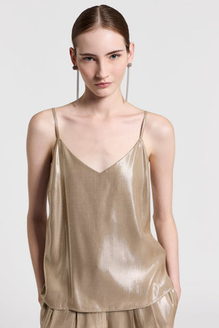 Viscose lamé twill top