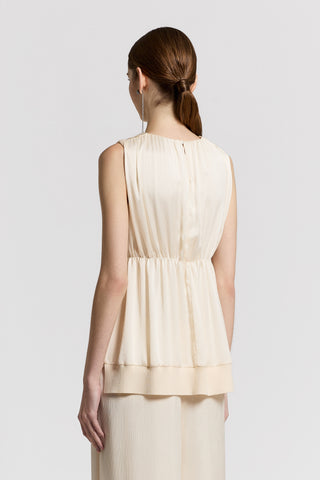 Satin top with cotton details