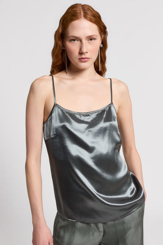 Shiny satin top