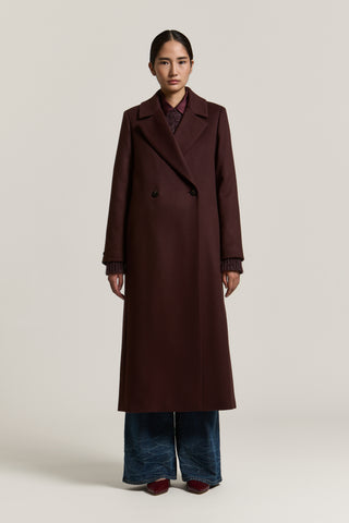 Double-breasted wool and cashmere cloth coat 1 / 3