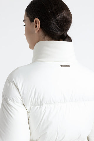 Short goose down jacket in viscose  